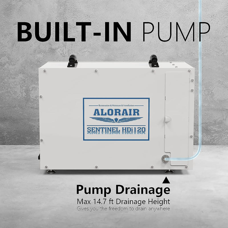 ALORAIR Sentinel HDi120 Commercial Dehumidifier with Pump, 235 Pints Whole Homes Dehumidifier for Crawl Spaces, Basements