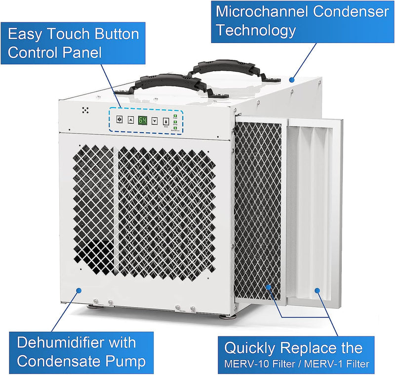 ALORAIR Sentinel HDi120 Commercial Dehumidifier with Pump, 235 Pints Whole Homes Dehumidifier for Crawl Spaces, Basements