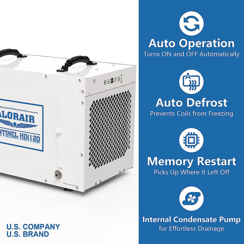 Weekly Rental  - ALORAIR Sentinel HDi120 Commercial Dehumidifier with Pump, 235 Pints Whole Homes Dehumidifier for Crawl Spaces, Basements