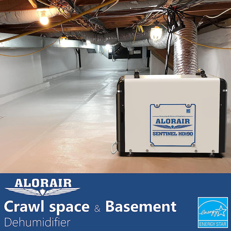 Weekly Rental - AlorAir Basement/Crawlspace Dehumidifiers 198 PPD, Sentinel HDi90, White